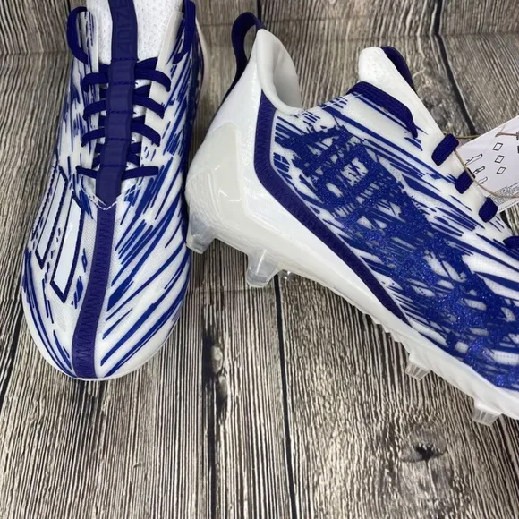 Adidas Adizero Football Cleat College Purple Cloud White Mens 14 GZ6914