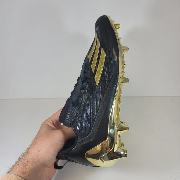 Adidas Adizero Football Cleats Mens Size 10 Black Metallic Gold GX4051 New Shoes