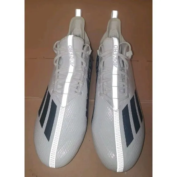ADIDAS ADIZERO FOOTBALL CLEATS MEN'S SIZE 15 WHITE/BLUE HP8756 NEW
