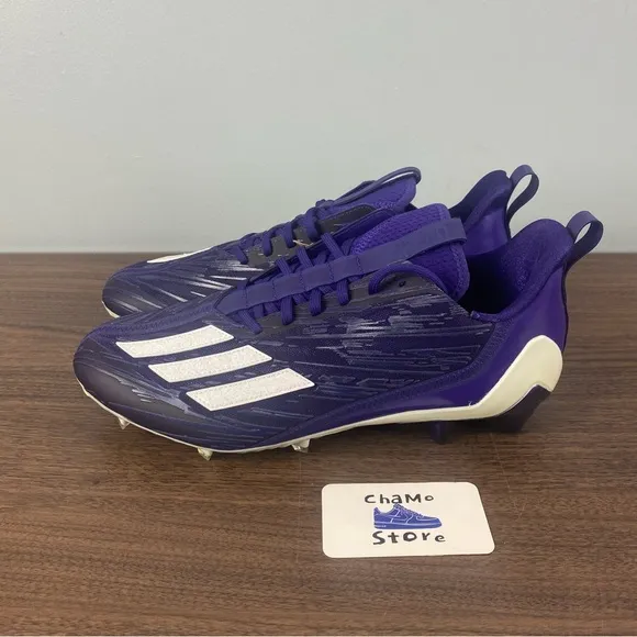 Adidas Adizero Football Cleats Purple White Shoes HP8751 Promo Mens Size 12.5