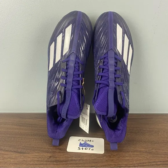 Adidas Adizero Football Cleats Purple White Shoes HP8751 Promo Mens Size 12.5