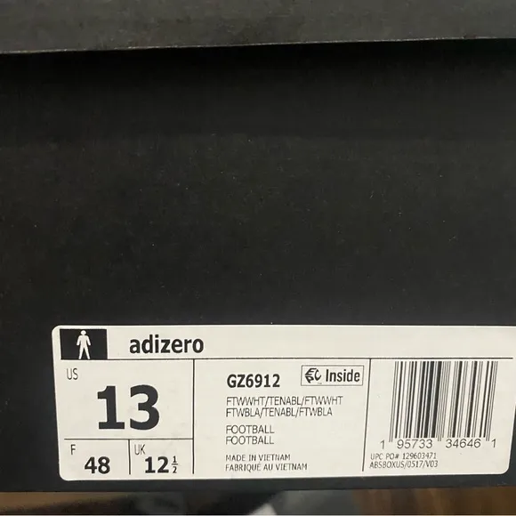 Adidas Adizero Football Cleats White Navy Blue Shoes GZ6912 Men's Sz