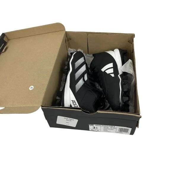 Adidas Adizero Impact 2 Molded Cleats Youth Size 3.5 Black/White Football Shoes
