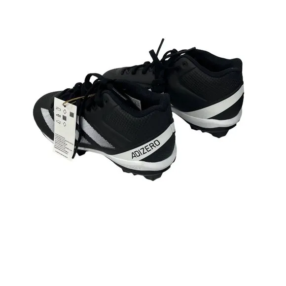 Adidas Adizero Impact 2 Molded Cleats Youth Size 3.5 Black/White Football Shoes