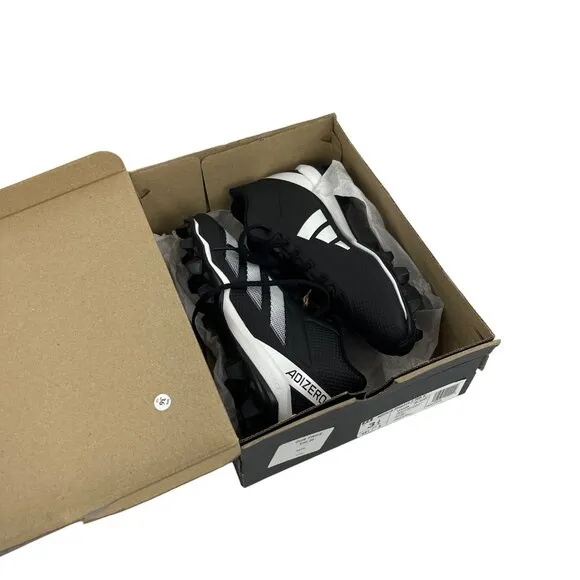 Adidas Adizero Impact 2 Molded Cleats Youth Size 3.5 Black/White Football Shoes