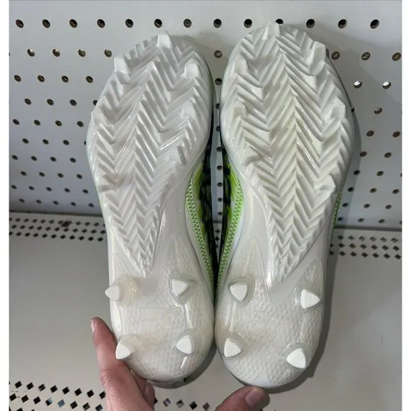 Adidas AdiZero Mens Football Cleats Size 10.5 White Neon Green Blue Seahawks