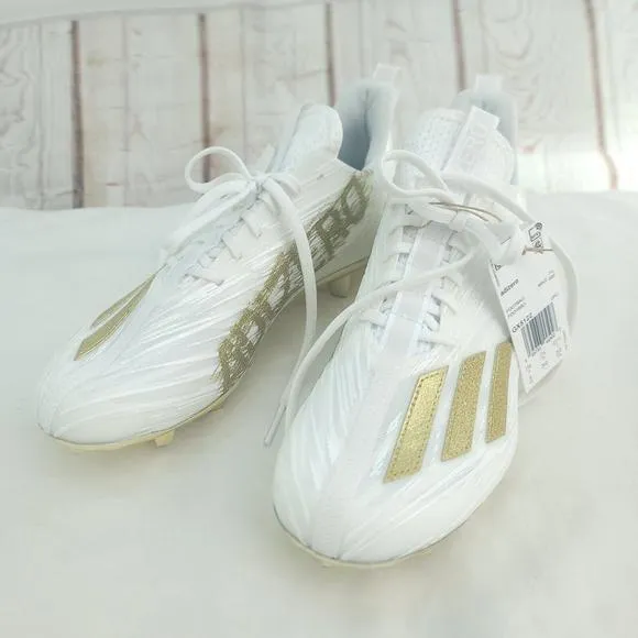 Adidas Adizero Men's Gold White GX5122 US Football Cleats Size 8.5