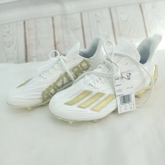 Adidas Adizero Men's Gold White GX5122 US Football Cleats Size 8.5