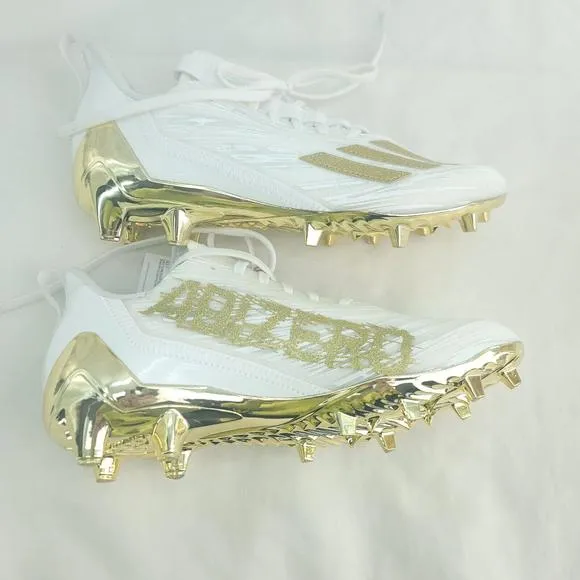 Adidas Adizero Men's Gold White GX5122 US Football Cleats Size 8.5