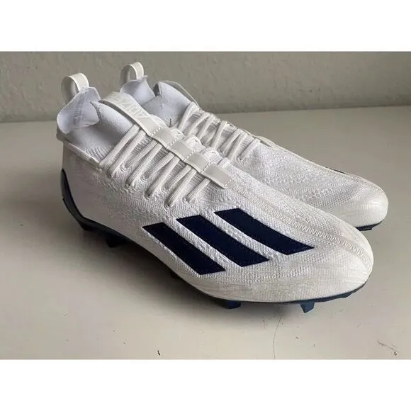 Adidas ADIZERO Men’s 11.5 PRIMEKNIT Low Top Football Cleats White Navy GV9624