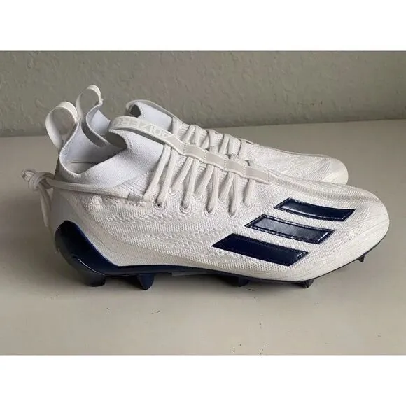 Adidas ADIZERO Men’s 11.5 PRIMEKNIT Low Top Football Cleats White Navy GV9624