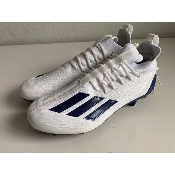 Adidas ADIZERO Men’s 11.5 PRIMEKNIT Low Top Football Cleats White Navy GV9624