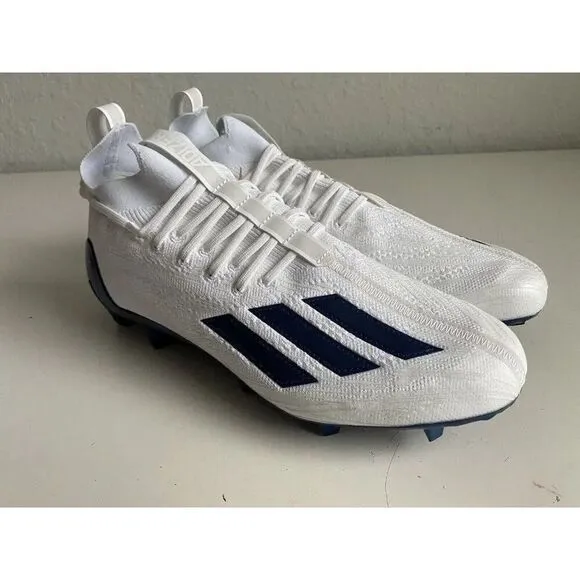Adidas ADIZERO Men’s 11.5 PRIMEKNIT Low Top Football Cleats White Navy GV9624