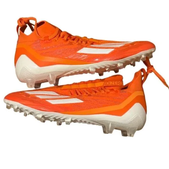 Adidas ADIZERO PRIMEKNIT Low Top Football Cleats Orange White‎ GV9628 Size 13