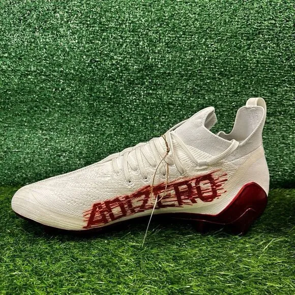 Adidas Adizero Primeknit Mens 13 White Red Shoes Athletic Mid‎ Top Football NEW