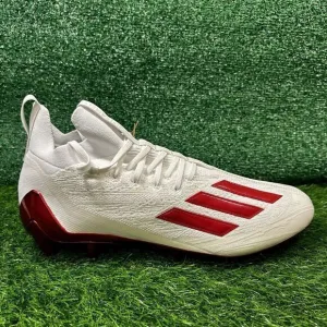 Adidas Adizero Primeknit Mens 13 White Red Shoes Athletic Mid‎ Top Football NEW