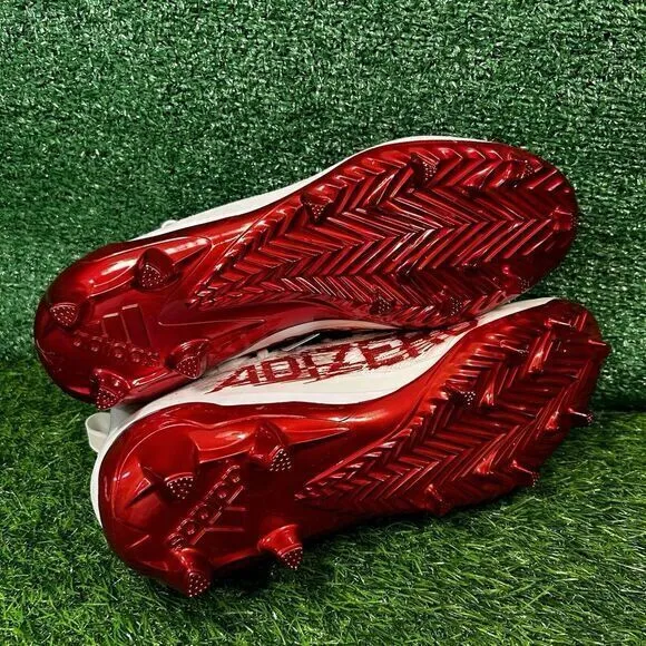 Adidas Adizero Primeknit Mens 13 White Red Shoes Athletic Mid‎ Top Football NEW