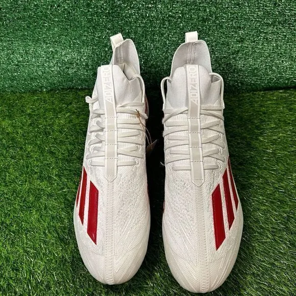 Adidas Adizero Primeknit Mens 13 White Red Shoes Athletic Mid‎ Top Football NEW