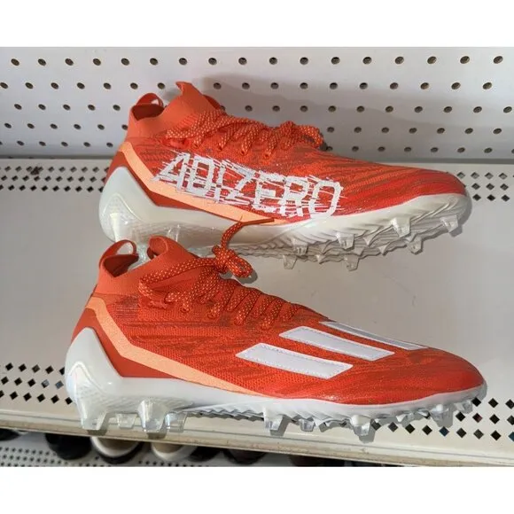 Adidas AdiZero Primeknit Mens Football Cleats Size 11.5 Orange White GV9628