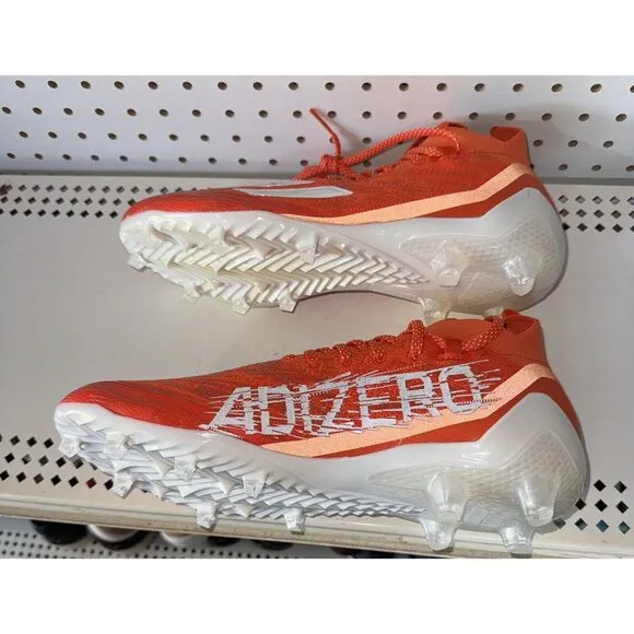 Adidas AdiZero Primeknit Mens Football Cleats Size 11.5 Orange White GV9628