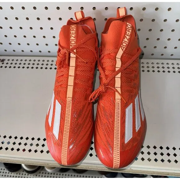 Adidas AdiZero Primeknit Mens Football Cleats Size 11.5 Orange White GV9628