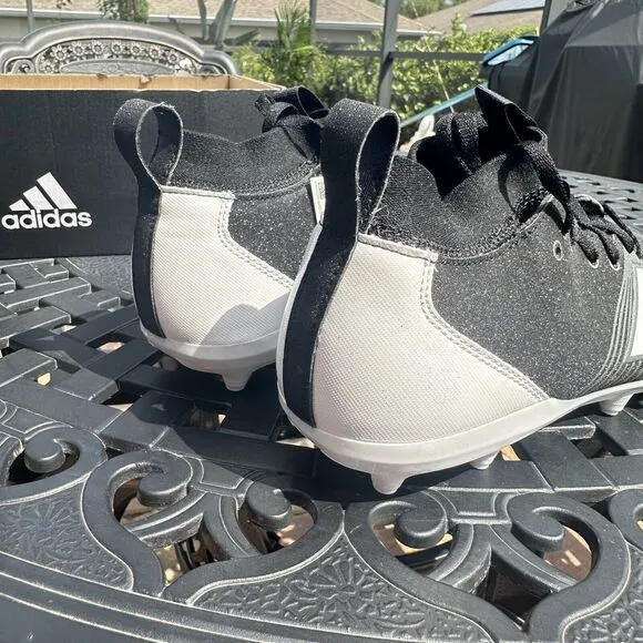 Adidas Adizero Spark Men's Football Cleats Black White CG6533 Size 9.5