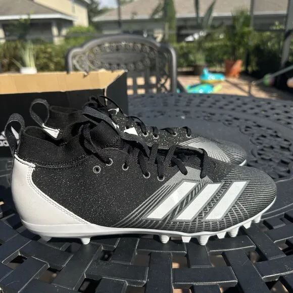 Adidas Adizero Spark Men's Football Cleats Black White CG6533 Size 9.5