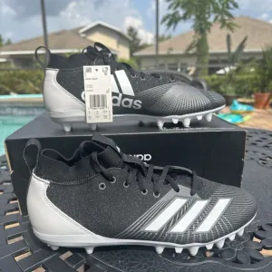 Adidas Adizero Spark Men's Football Cleats Black White CG6533 Size 9.5