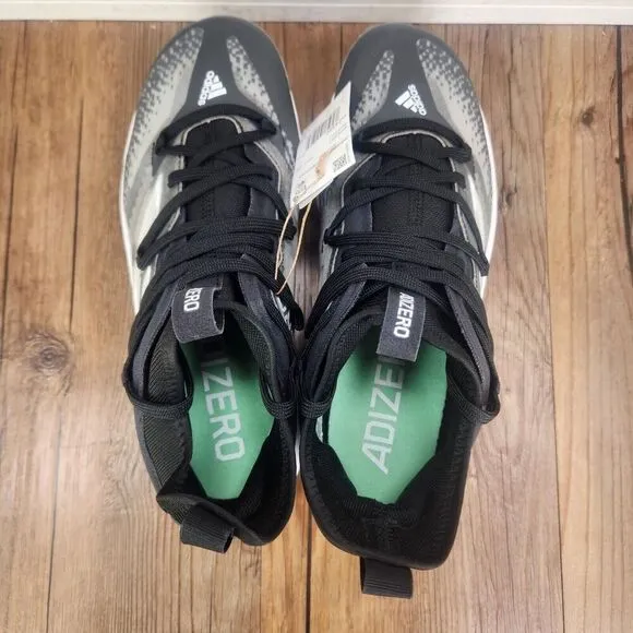 Adidas Adizero Afterburner NWV Mens Sz 8 Black Gray Metal Baseball Cleats GZ4580