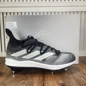 Adidas Adizero Afterburner NWV Mens Sz 8 Black Gray Metal Baseball Cleats GZ4580