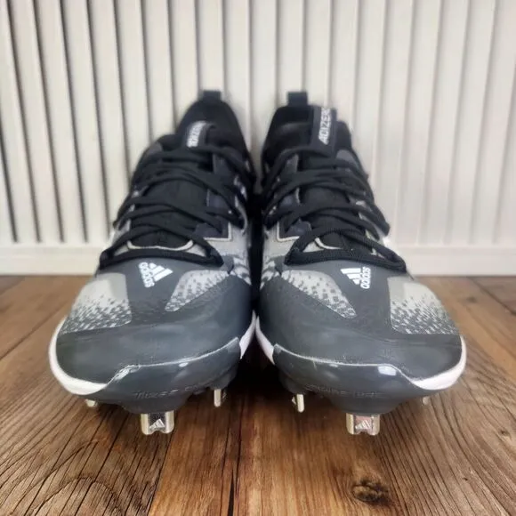 Adidas Adizero Afterburner NWV Mens Sz 8 Black Gray Metal Baseball Cleats GZ4580
