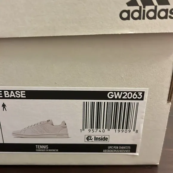 Adidas Advantage Base Tennis Shoes Sneakers new white GW2063 Mens Size 11