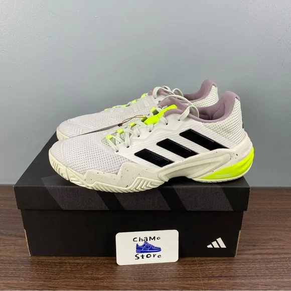 Adidas Barricade 13 White Green Tennis Pickleball Shoes IF0409 Woman’s Sz