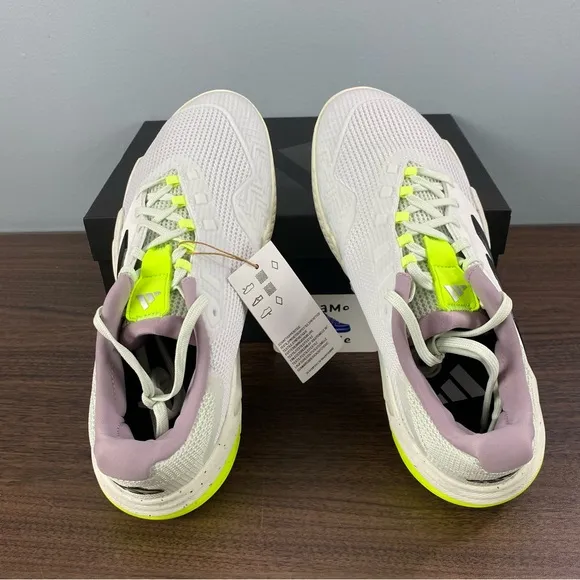 Adidas Barricade 13 White Green Tennis Pickleball Shoes IF0409 Woman’s Sz