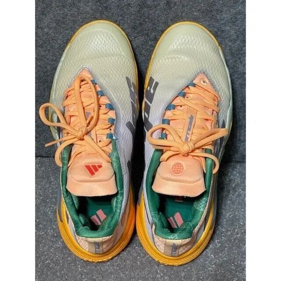 Adidas Barricade Tennis Shoes Mens 7 HQ8416 Low Top Lace Up Yellow Orange
