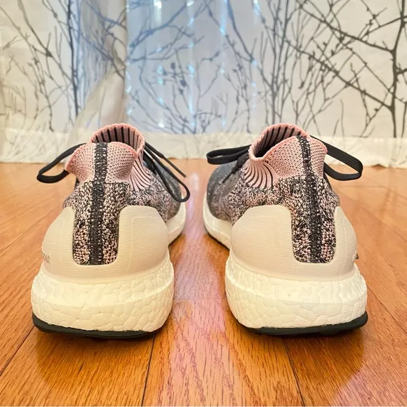 ADIDAS black pink carbon white knit no tongue ULTRABOOST UNCAGED SNEAKERS