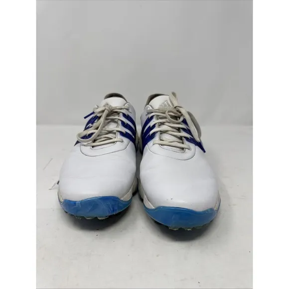 Adidas Boost Tour 360 Golf Shoes Men's Size 12.5 White/Blue Spikes 791001