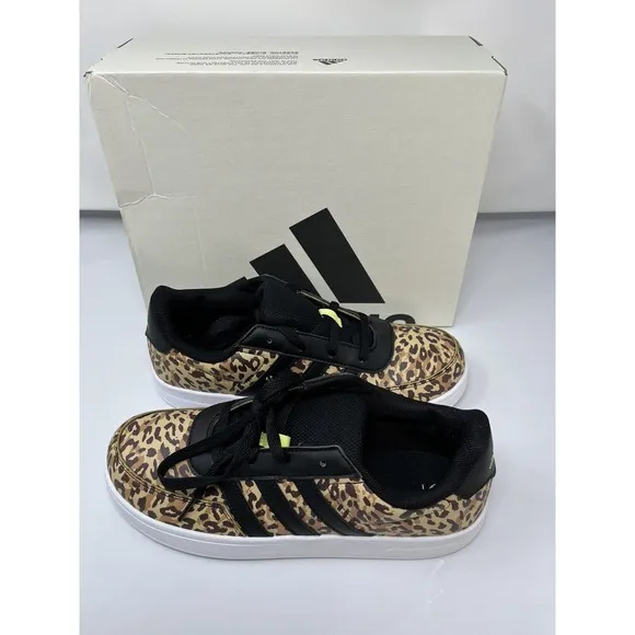 Adidas BREAKNET 2.0 Tennis SHOES KIDS Leopard Size 5.5 5 1/2 New in box