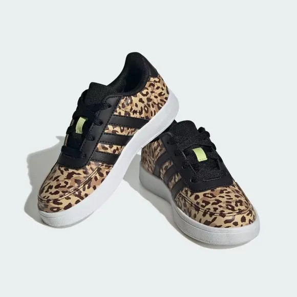 Adidas BREAKNET 2.0 Tennis SHOES KIDS Leopard Size 5.5 5 1/2 New in box