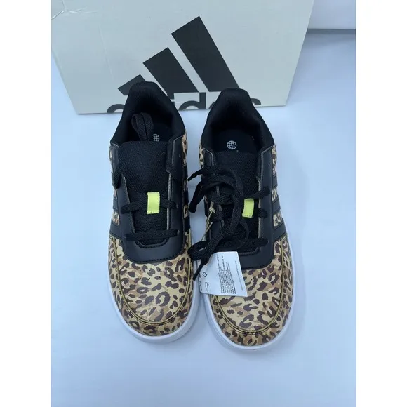 Adidas BREAKNET 2.0 Tennis SHOES KIDS Leopard Size 5.5 5 1/2 New in box