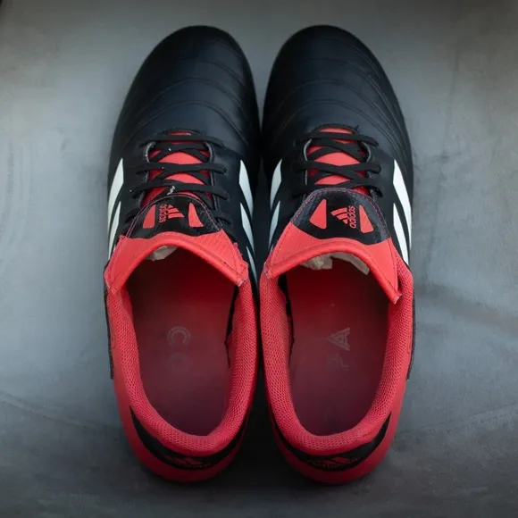 Adidas Copa 18.4 FxG CP8960 Men's 11 Soccer Cleats Black White Red Lace-Up Shoes