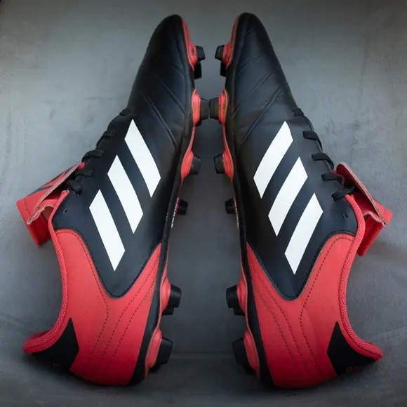Adidas Copa 18.4 FxG CP8960 Men's 11 Soccer Cleats Black White Red Lace-Up Shoes