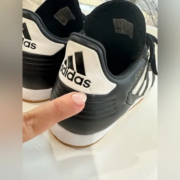 Adidas Copa Men’s Super Indoor Soccer Shoes Size 7.5 Black White Gold Leather‌‌‌