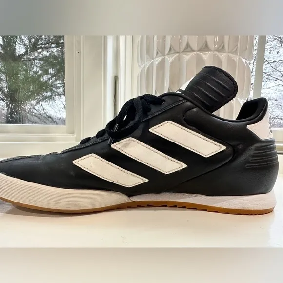 Adidas Copa Men’s Super Indoor Soccer Shoes Size 7.5 Black White Gold Leather‌‌‌