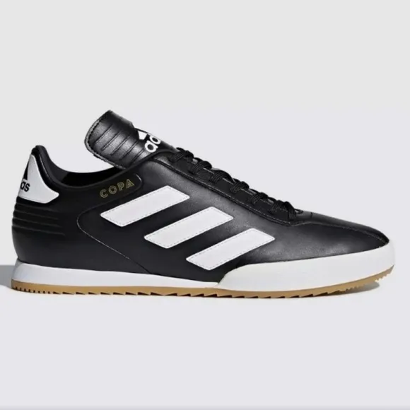 Adidas Copa Men’s Super Indoor Soccer Shoes Size 7.5 Black White Gold Leather‌‌‌