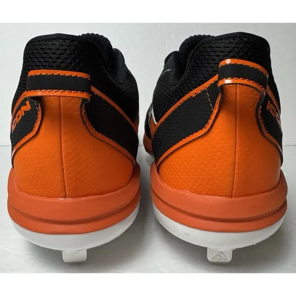 Adidas Core Mens Size 14 Black and Orange Icon 7 Baseball Cleats Athletic Shoes