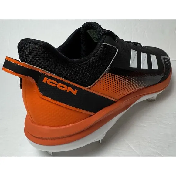 Adidas Core Mens Size 14 Black and Orange Icon 7 Baseball Cleats Athletic Shoes
