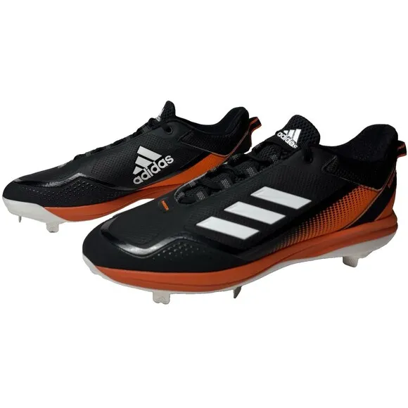 Adidas Core Mens Size 14 Black and Orange Icon 7 Baseball Cleats Athletic Shoes