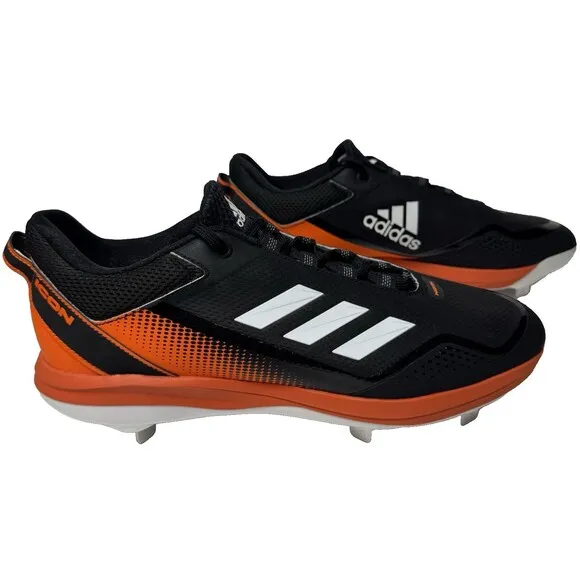 Adidas Core Mens Size 14 Black and Orange Icon 7 Baseball Cleats Athletic Shoes