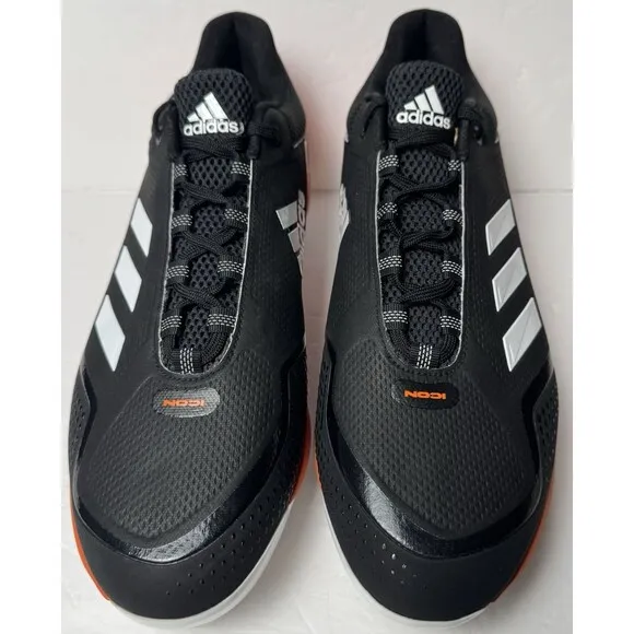 Adidas Core Mens Size 14 Black and Orange Icon 7 Baseball Cleats Athletic Shoes